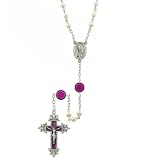 Purple Hand Enameled Limited Edition Silver Tone Rosary