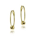14k Gold Ball Hoop Earrings