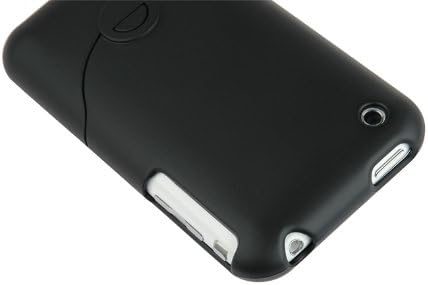 PCMICROSTORE Brand Apple iPhone 3G Black Rubberize Textured Soft Polycarbonate Slim Fit Back Breakaway Shell Case + Screen Protector