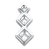 14K White or Yellow Gold Three-Stone Princess Cut Diamond Earrings - 1.20 Ct. (ALSO AVAILABLE WITH GEMSTONES)