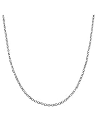 14 Karat White Gold 1.1-mm Diamond-cut Cable Chain (18 Inch)