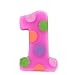 Big 1 Dots Girl Pink Candle