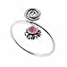 Sterlling Silver Pink cz Flower Swirl Toe Ring