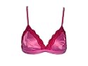 JLO Pink Satin with Red Lace Lingerie Bra