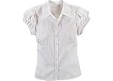 Bay Studio Career : Plus Bay Studio Career White Shiny Puff Sleeve Top