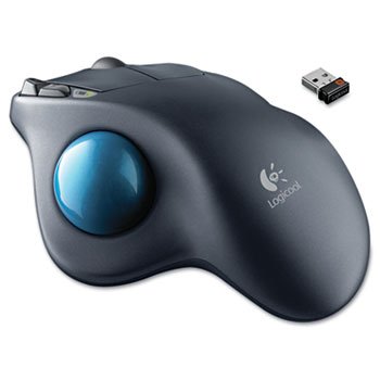 LOGITECH M570 Wireless Trackball Four Buttons Scroll Black/Blue Precise Cursor Control