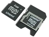 NEW Kingston Mini Sd Memory Card 1gb & Sd Card Adapter (Retail Package)