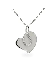 Sterling Silver Horseshoe Heart Charm Pendant