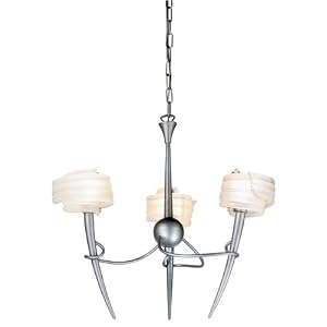 Eurofase CH-3VIO-34 Viola 3-Light Chandelier Flushmount, Crackled Silver Frost by Eurofase
