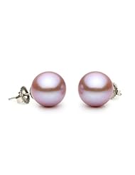 14KT White Gold Elegant Set of 8.0-8.5mm Lavender Freshwater Pearls including Necklace Bracelet and Earrings.