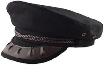 Black Captain Fishermans Nautical Hat Cap Medium