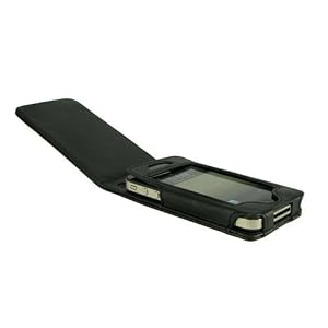 Black PU Leather Case for Apple Iphone 4 4G