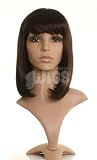 Dark Brown Mid Length Straight Ladies Wig - - Shoulder length - Premium Quality Synthetic Hair from Wonderland Wigs