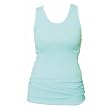 Aqua Pale Turquoise Solid Color Tunic Longer Length Tank shirt tee, 100% Cotton.