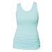 Aqua Pale Turquoise Solid Color Tunic Longer Length Tank shirt tee, 100% Cotton.