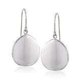 Polished Sterling Silver Teardrop Disc Earrings