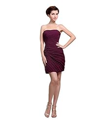 Strapless Charmeuse/Chiffon Gathered Sleeveless Evening Dress 