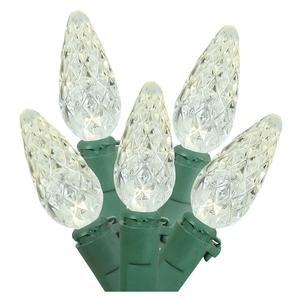 (70) Bulbs - LED - Pure White C6 Christmas Lights - Length 24 ft. - Bulb Spacing 4 in. - 120V - Green Wire