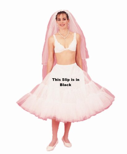 New Black Poodle Crinoline Skirt Bridal Petticoat Wedding Gown Slip (108DSPB)