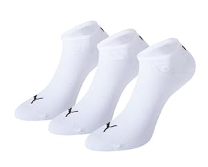PUMA Invisible 3P - Calcetines unisex, color blanco, talla 35-38