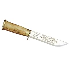Marttiini Lappland-Messer, Birkenholz, Handschutz, Naturleder-Scheide