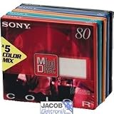 Sony - Mini disc - Pack de 5 - 80 minutes - Couleur - 5MDW80CRX