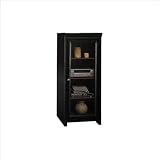 Bush Furniture Stanford Audio Cabinet, Antique Black/Hansen Cherry