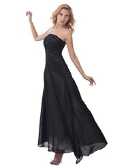 Chiffon Ankle Length Sheath Pleated  One Shoulder Party Dress  With Rhinestones