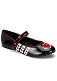 Funtasma by Pleaser Women's Hearts-16 Flat,Black/Red/White Patent,6 M US