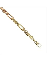 14k Tricolor Gold, Milano Rope Figarope Chain Necklace 7mm Wide
