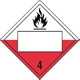 Blank 4-Digit DOT Placards (SPONTANEOUSLY COMBUSTIBLE) (W/ GRAPHIC) 10 3/4 x 10 3/4 Adhesive Vinyl