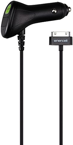 Enercell 5VDC/1.5A Car Power Adapter for iPod and iPhone w/30-PIN & USB power port
