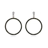 Eve's Addiction Joan's Irresistable Black CZ O Drop Earrings