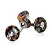 Black Millefiore Floral Glass Double-Sided Silver Cufflinks