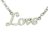 White Gold Crystal Love Necklace Jewelry