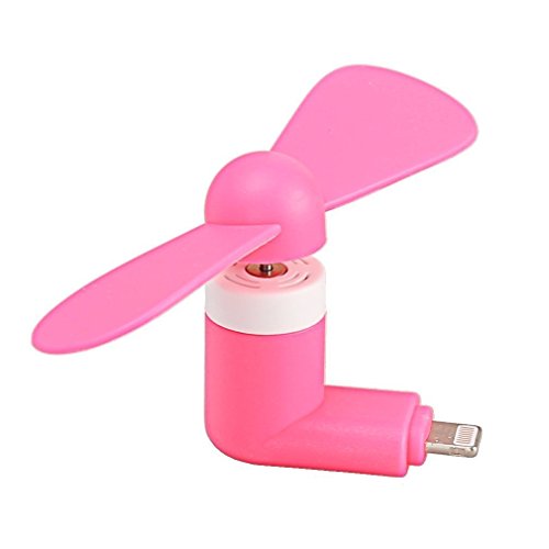 TTSAM USB Phone Fan- 3.5 inch Portable 8 Pin Mini USB Fan with Two Leaves for iPhone 6 & 6 Plus/iPhone 5 & 5S(Pink)