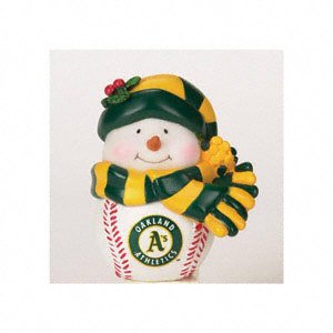 Oakland Athletics MLB Light-Up Musical Snowman Ornament (3)
