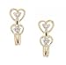 Ladies Solid Yellow Gold Heart J Hoop Earrings Diamond