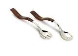 Krysaliis Wave Sterling Silver & Wood Baby Spoon & Fork Set