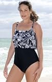 Malaysian Jungle One Piece Ruffle Swimsuit - Women's Swimwear Plus Size Swimsuits
