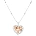 10k Two-Tone Gold Diamond Heart Pendant (1/4 cttw, I-J Color, I2-I3 Clarity), 18