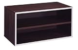 2 Tier Double Storage Cube (Espresso with Silver strip) (15H x 30W x 15D)