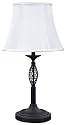 CANARM LTD ITL253A23ORB Twenty One 23-Inch High Table Lamp White Fabric Shade 100W Type A Tri Lite  Oil Rubbed Bronze Finish