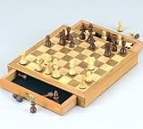 10' Magnetic Wood Chess Set With Drawers, King:2-1/2 - Chess Chess Sets
