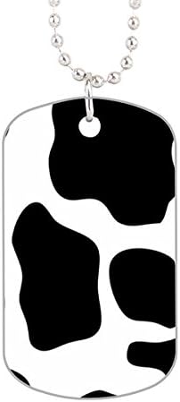 Personalized Cowhide Design Template Dog Tag, Aluminum Pet Tag Cat Animal Tag Necklace Pendant Chain Size 1.2 X2 X0.1 Inches In Diameter