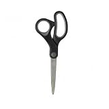 (Price/EA)Straight Scissors, Rubber Handles, 7 Full, Black
