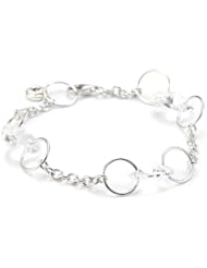 ELLE Jewelry "Projections" Faceted Crystal Sterling Silver Bracelet, 7.5"