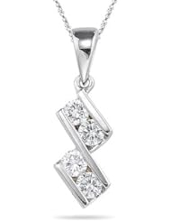 0.40 Cts Diamond Pendant in 18K White Gold