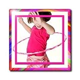Hula Hoop Girl - 12 Inch Ceramic Tile