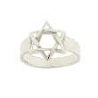 Solid Sterling Silver Ring Star of David